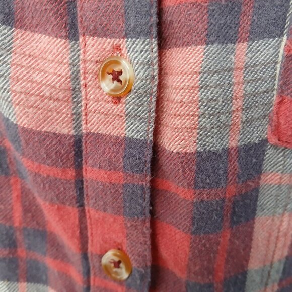 Anthropologie Medford Red and Grey plaid flannel tunic shirt size 6 - Picture 6 of 11